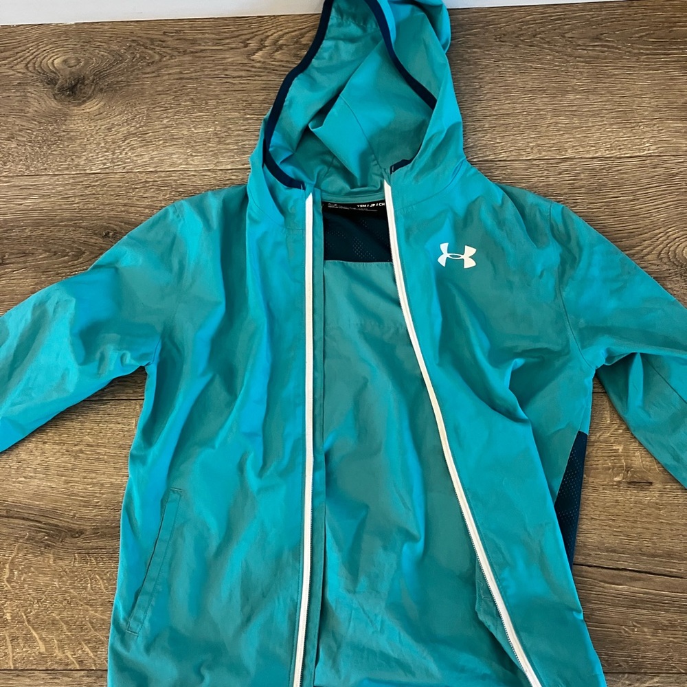 Under Armour Windbreaker Jacket Youth Medium Teal